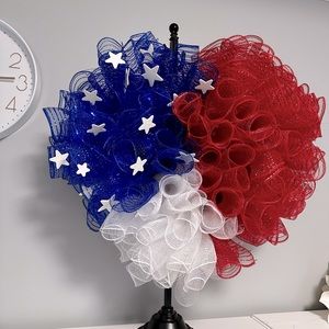 Heart shape Fourth of July wreath wreath